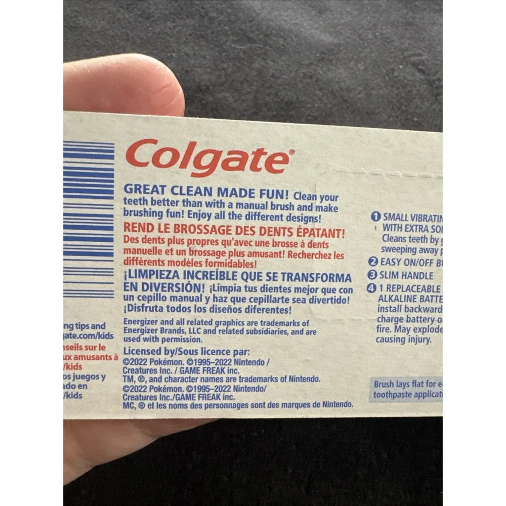 Colgate Kids‎ Toothbrush Battery Powered Electric Extra Soft Bristles Pokemon